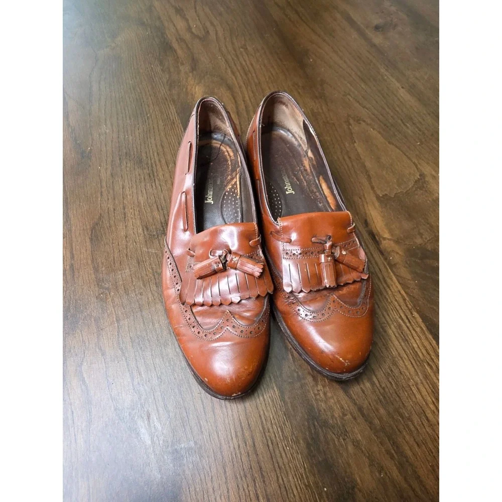 Johnston & Murphy Brown Leather Tassel‎ Loafers Men's 10M #15-3160